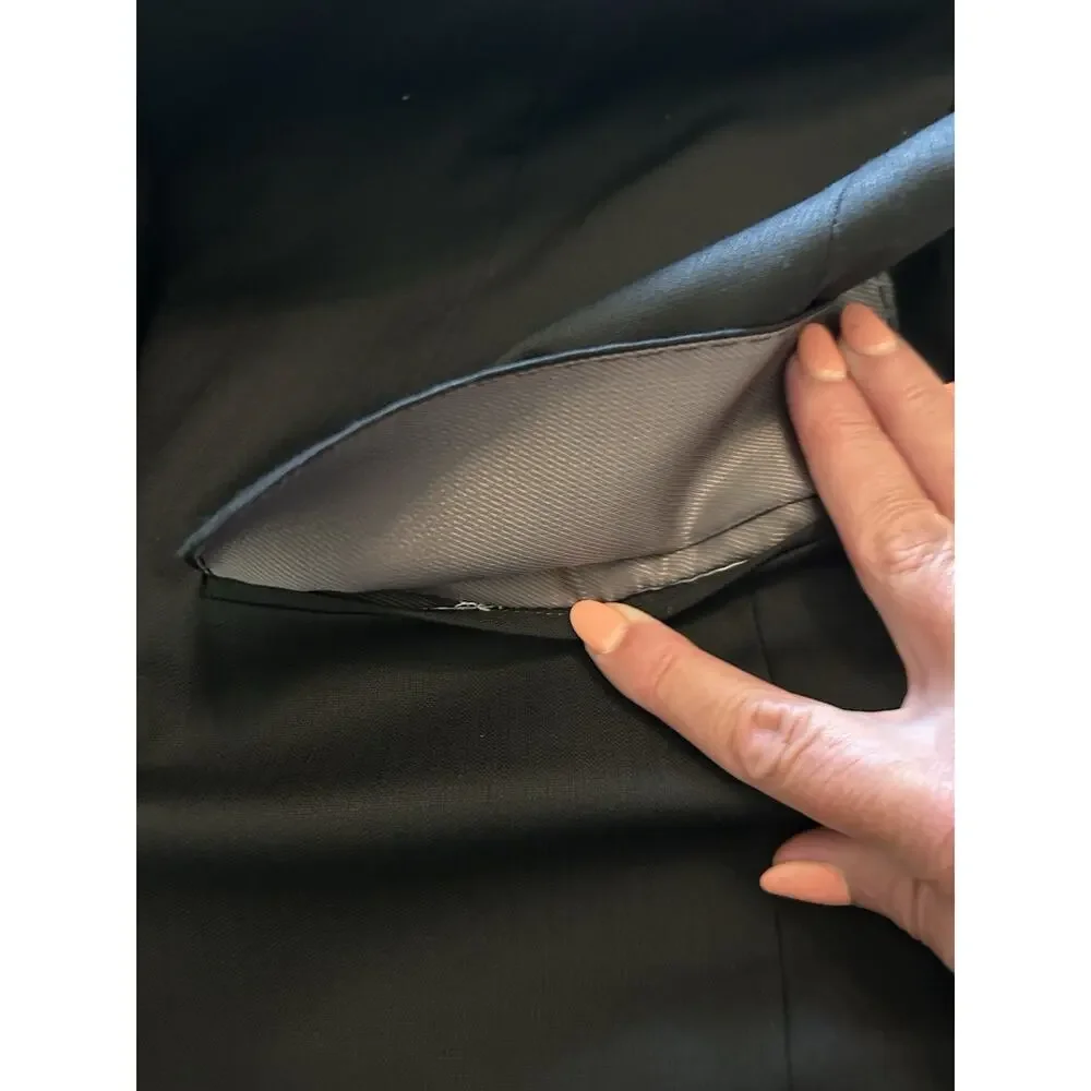 Cremieux Loro Piana Super 130s Wool Blazer Mens Sz 43R Black Solid Sports Coat